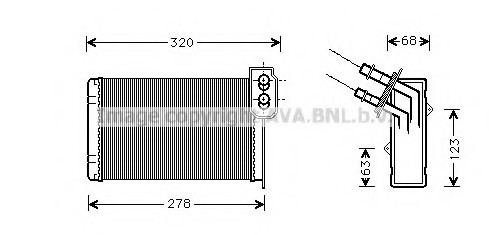 RT 6048 AVA COOLING Радиатор печки -AC [OE. 7701.033.457] AVA