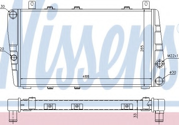 64011 NISSENS (Дания) Радиатор охлаждения SKODA (пр-во Nissens)