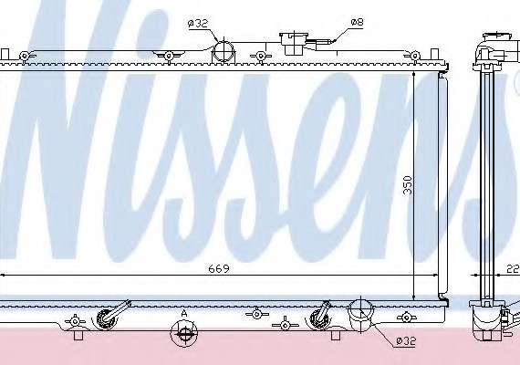 633141 NISSENS (Дания) Радиатор охлаждения HONDA (пр-во Nissens)