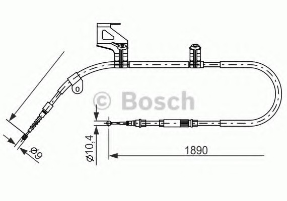 1 987 477 803 BOSCH Трос, стояночная тормозная система BOSCH