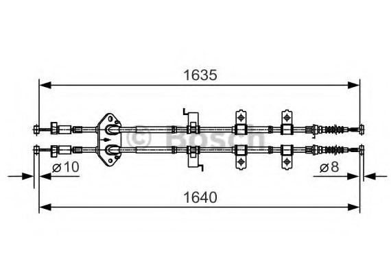 1 987 482 054 BOSCH Трос, стояночная тормозная система BOSCH