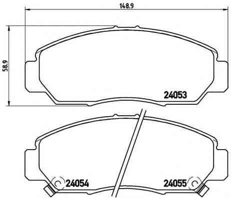 P28 047 BREMBO (Германия) Колодки тормозные дисковые, к-кт. BREMBO