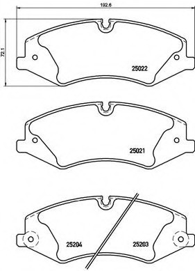 P44 022 BREMBO (Германия) Колодки гальмівні дискові, к-кт. BREMBO