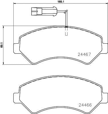 P23 161 BREMBO (Германия) Колодки гальмівні дискові, к-кт. BREMBO