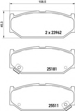 P79 031 BREMBO (Германия) Колодки гальмівні дискові, к-кт. BREMBO