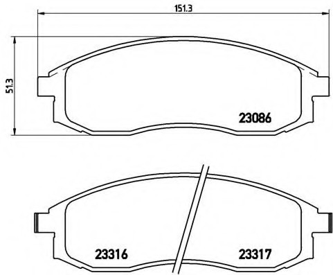 P54 032 BREMBO (Германия) Колодки гальмівні дискові, к-кт. BREMBO