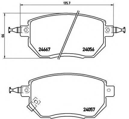 P56 051 BREMBO (Германия) Колодки гальмівні дискові, к-кт. BREMBO