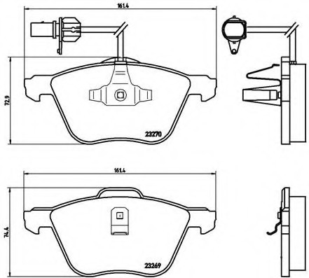 P85 061 BREMBO (Германия) Колодки гальмівні дискові, к-кт. BREMBO