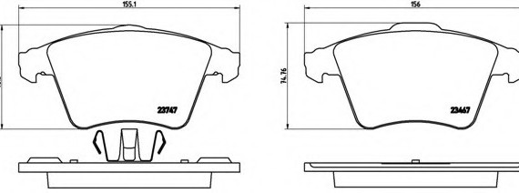 Колодки гальмівні дискові, к-кт. BREMBO P85 107