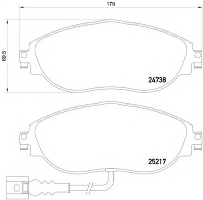 P85 131 BREMBO (Германия) Колодки тормозные дисковые, к-кт. BREMBO