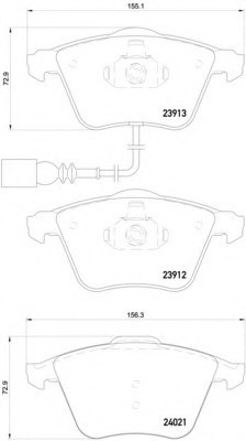 P85 129 BREMBO (Германия) Колодки тормозные дисковые, к-кт. BREMBO