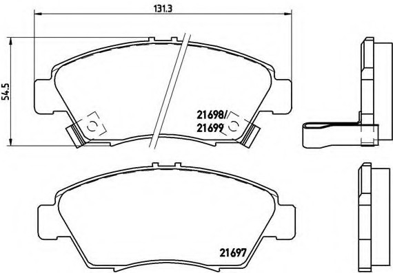 P28 024 BREMBO (Германия) Колодки тормозные дисковые, к-кт. BREMBO