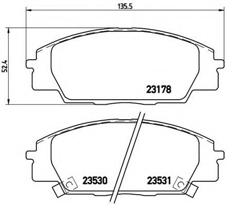 P28 032 BREMBO (Германия) Колодки гальмівні дискові, к-кт. BREMBO