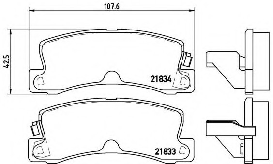 P83 015 BREMBO (Германия) Колодки тормозные дисковые, к-кт. BREMBO