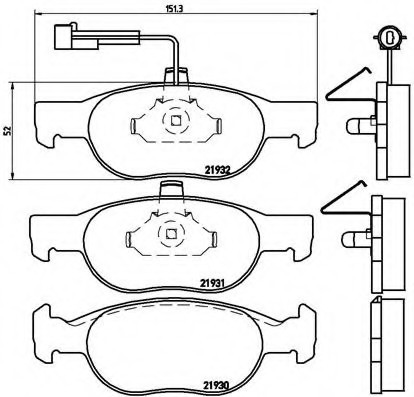 P23 057 BREMBO (Германия) Колодки гальмівні дискові, к-кт. BREMBO