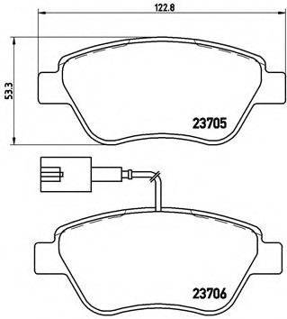 P23 085 BREMBO (Германия) Колодки гальмівні дискові, к-кт. BREMBO