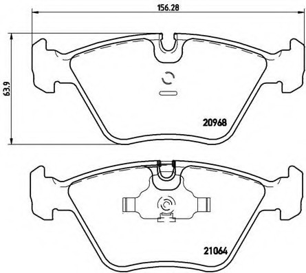 P06 012 BREMBO (Германия) Колодки гальмівні дискові, к-кт. BREMBO