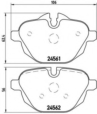 P06 064 BREMBO (Германия) Колодки гальмівні дискові, к-кт. BREMBO