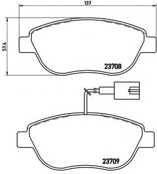 P23 087 BREMBO (Германия) Колодки гальмівні дискові, к-кт. BREMBO