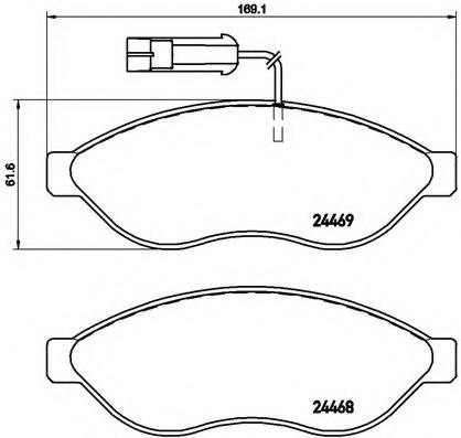 P23 144 BREMBO (Германия) Колодки гальмівні дискові, к-кт. BREMBO