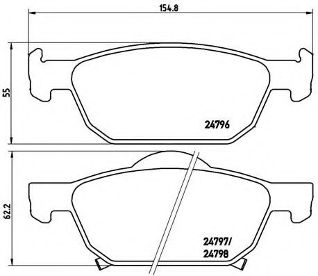 P28 044 BREMBO (Германия) Колодки гальмівні дискові, к-кт. BREMBO