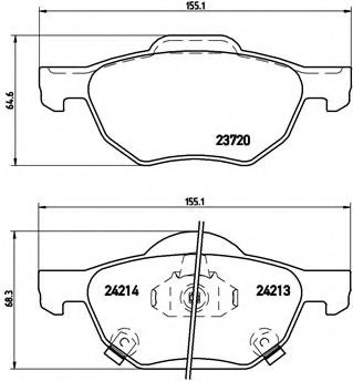 P28 036 BREMBO (Германия) Колодки гальмівні дискові, к-кт. BREMBO