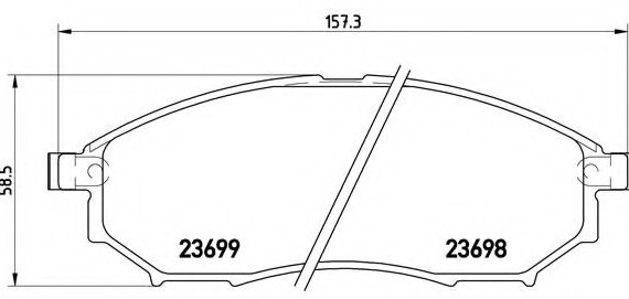 P56 058 BREMBO (Германия) Колодки гальмівні дискові, к-кт. BREMBO