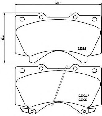 P83 107 BREMBO (Германия) Колодки гальмівні дискові, к-кт. BREMBO