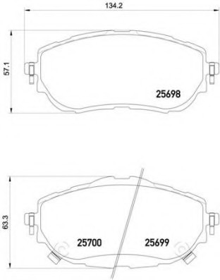 P83 150 BREMBO (Германия) Колодки гальмівні дискові, к-кт. BREMBO