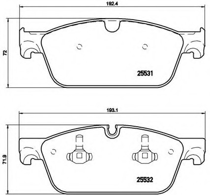 P50 102 BREMBO (Германия) Колодки тормозные дисковые, к-кт. BREMBO