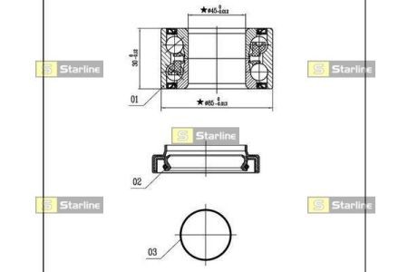 LO 01466 Starline Подшипник ступицы колеса, к-кт. STARLINE