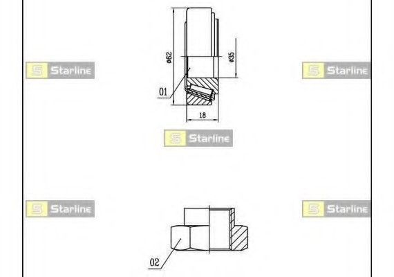 LO 01431 Starline Підшипник маточини колеса, к-кт. STARLINE