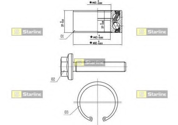 LO 01356 Starline Підшипник маточини колеса, к-кт. STARLINE