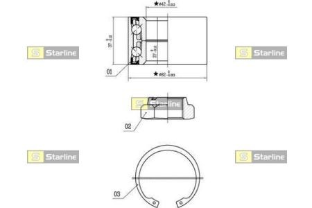 LO 00962 Starline Підшипник маточини колеса, к-кт. STARLINE