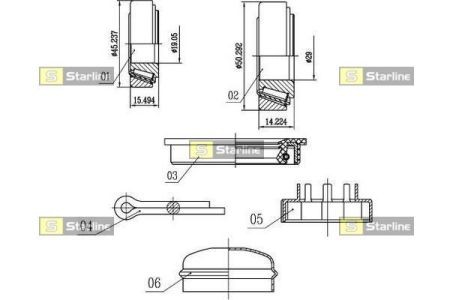 LO 00542 Starline Подшипник ступицы колеса, к-кт. STARLINE