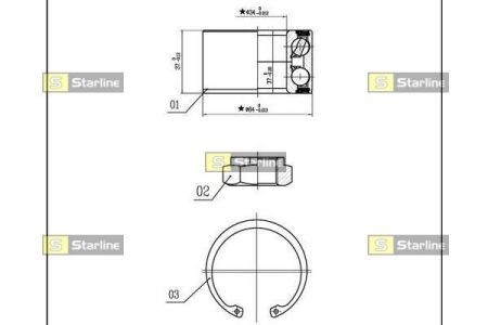 LO 01306 Starline Подшипник ступицы колеса, к-кт. STARLINE