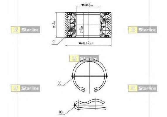 LO 03423 Starline Подшипник ступицы колеса, к-кт. STARLINE