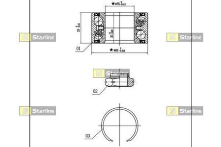 LO 01410 Starline Подшипник ступицы колеса, к-кт. STARLINE