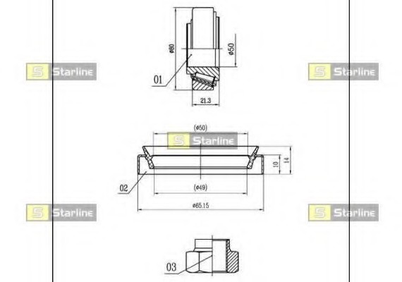 LO 01444 Starline Підшипник маточини колеса, к-кт. STARLINE