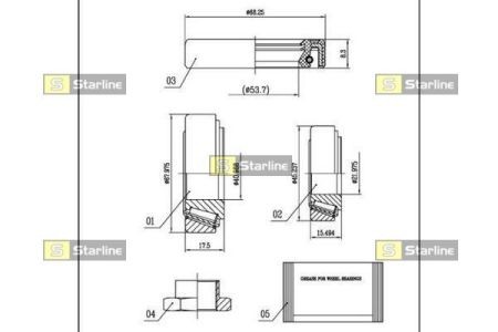 LO 00912 Starline Підшипник маточини колеса, к-кт. STARLINE