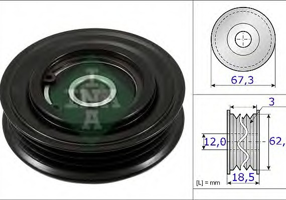 531 0861 10 INA (Germany) Натяжной ролик, поликлиновой ремень INA