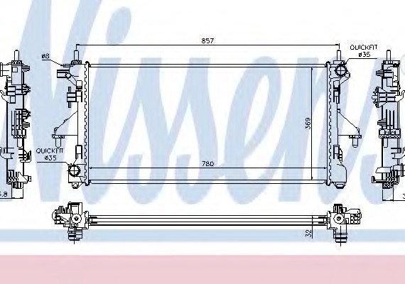 63556 NISSENS (Дания) Радиатор охлаждения FIAT (пр-во Nissens)