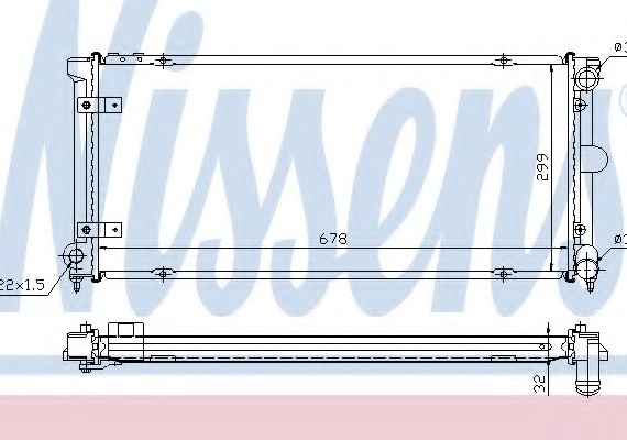 640041 NISSENS (Дания) Радіатор охолодження SEAT TOLEDO I (1L) (91-) 1.6-2.0i (вир-во Nissens)