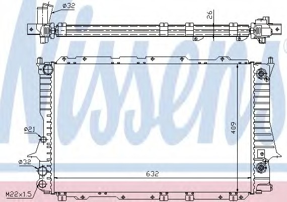 60477 NISSENS (Дания) Радиатор охлаждения AUDI (пр-во Nissens)