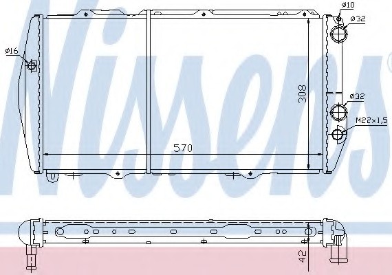 604551 NISSENS (Дания) Радиатор охлаждения AUDI (пр-во Nissens)