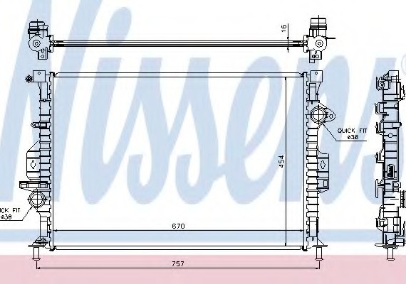 66857 NISSENS (Дания) Радиатор охлаждения FORD (пр-во Nissens)