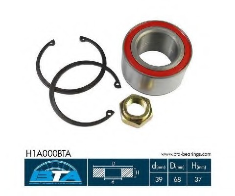 H1A000BTA BTA (Poland) Підшипник колеса,комплект H1A000BTA BTA