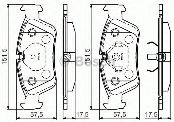 0 986 495 060 BOSCH Колодки гальмівні дискові, к-кт. BOSCH