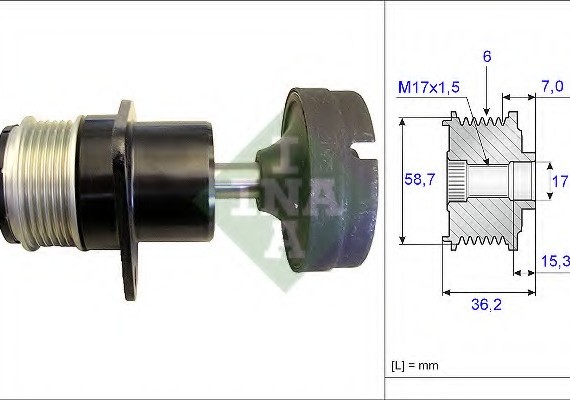 535 0157 10 INA (Germany) Механизм свободного хода генератора INA