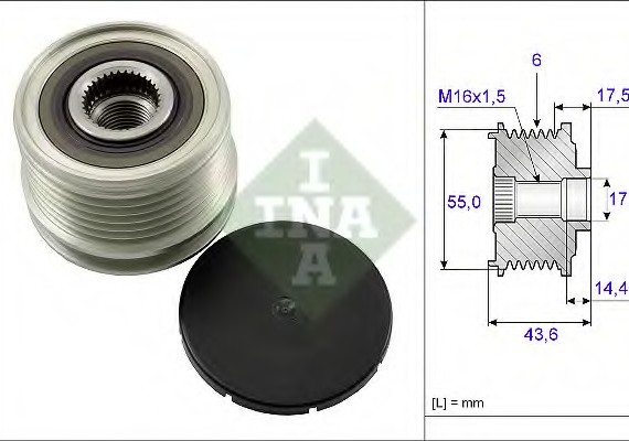 535 0105 10 INA (Germany) Механизм свободного хода генератора INA